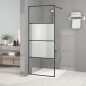 vidaXL Parete Doccia Walk in Nera 80x195 cm Vetro Semi Smerigliato ESG vidaXL Parete Doccia Walk in Nera 80x195 cm Vetro Semi Smerigliato ESG