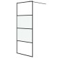 vidaXL Parete Doccia Walk in Nera 80x195 cm Vetro Semi Smerigliato ESG vidaXL Parete Doccia Walk in Nera 80x195 cm Vetro Semi Smerigliato ESG