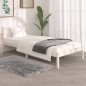 vidaXL Giroletto Bianco in Legno Massello di Pino 90x190 cm Single vidaXL Giroletto Bianco in Legno Massello di Pino 90x190 cm Single