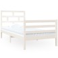 vidaXL Giroletto Bianco 90x190 cm Single in Legno Massello vidaXL Giroletto Bianco 90x190 cm Single in Legno Massello
