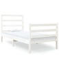 vidaXL Giroletto Bianco in Legno Massello di Pino 90x190 cm Single vidaXL Giroletto Bianco in Legno Massello di Pino 90x190 cm Single