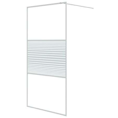 vidaXL Parete Doccia Walk in Bianca 100x195 cm Vetro Trasparente ESG