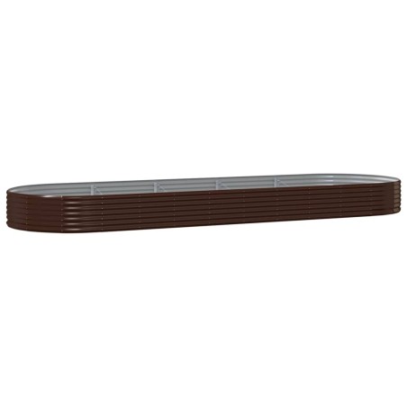 vidaXL Letto Giardino Acciaio Verniciato Polvere 450x140x36 cm Marrone