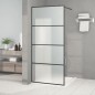 vidaXL Parete Doccia Walk in Nera 90x195 cm Vetro Smerigliato ESG vidaXL Parete Doccia Walk in Nera 90x195 cm Vetro Smerigliato ESG