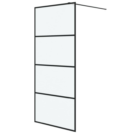 vidaXL Parete Doccia Walk in Nera 90x195 cm Vetro Smerigliato ESG