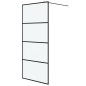 vidaXL Parete Doccia Walk in Nera 90x195 cm Vetro Smerigliato ESG vidaXL Parete Doccia Walk in Nera 90x195 cm Vetro Smerigliato ESG