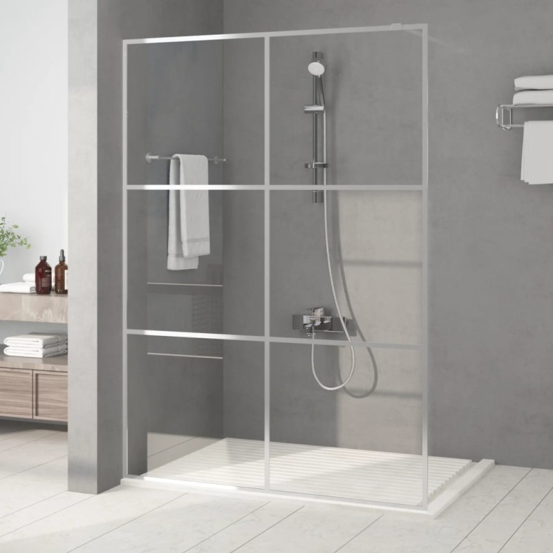 vidaXL Parete Doccia Walk in Argento 140x195 cm Vetro Trasparente ESG vidaXL Parete Doccia Walk in Argento 140x195 cm Vetro Trasparente ESG