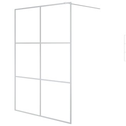 vidaXL Parete Doccia Walk in Argento 140x195 cm Vetro Trasparente ESG