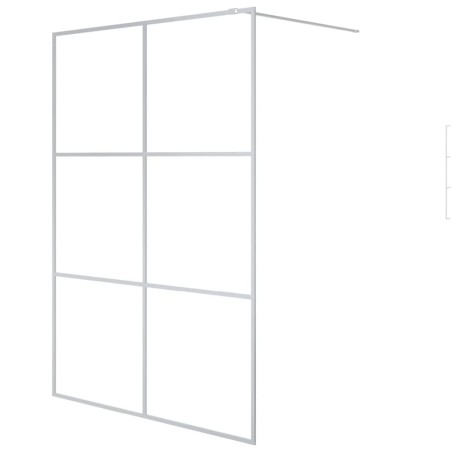 vidaXL Parete Doccia Walk in Argento 140x195 cm Vetro Trasparente ESG