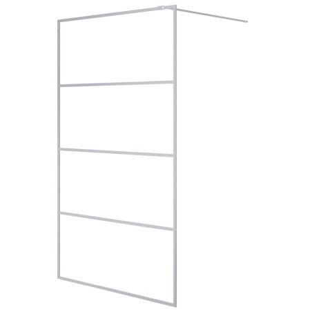 vidaXL Parete Doccia Walk in Argento 115x195 cm Vetro Trasparente ESG