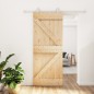 vidaXL Porta Scorrevole con Set Hardware 85x210 cm Legno Massello Pino vidaXL Porta Scorrevole con Set Hardware 85x210 cm Legno Massello Pino