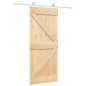 vidaXL Porta Scorrevole con Set Hardware 85x210 cm Legno Massello Pino vidaXL Porta Scorrevole con Set Hardware 85x210 cm Legno Massello Pino
