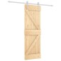 vidaXL Porta Scorrevole con Set Hardware 70x210 cm Legno Massello Pino vidaXL Porta Scorrevole con Set Hardware 70x210 cm Legno Massello Pino