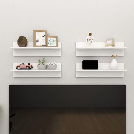 vidaXL Mensole a Muro 4 pz Bianche 60x11,5x18 cm in Truciolato