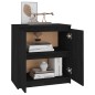 vidaXL Credenza Nera 60x36x65 cm in Legno Massello di Pino vidaXL Credenza Nera 60x36x65 cm in Legno Massello di Pino