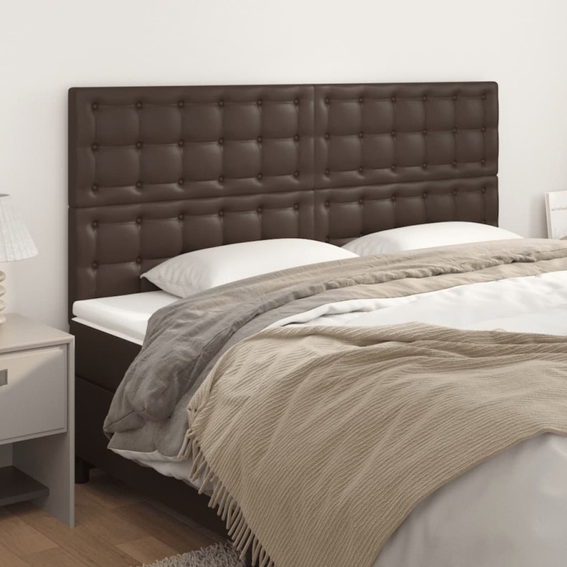 vidaXL Testiere 4 pz Marroni 100x5x78/88 cm in Similpelle