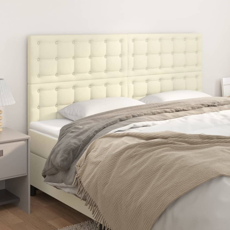 vidaXL Testiera 4 pz Crema 90x5x78/88 cm in Similpelle