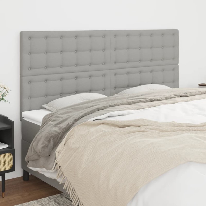 vidaXL Testiera 4 pz Grigio Chiaro 80x5x78/88 cm in Tessuto vidaXL Testiera 4 pz Grigio Chiaro 80x5x78/88 cm in Tessuto