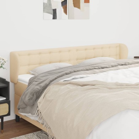 vidaXL Testiera ad Orecchio Crema 163x23x78/88 cm in Tessuto