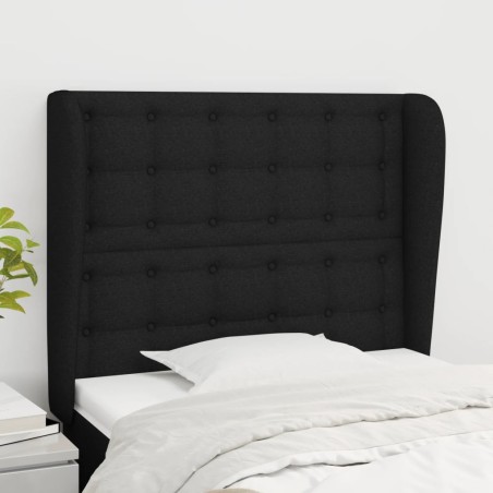 vidaXL Testiera ad Orecchio Nera 103x23x118/128 cm in Tessuto