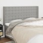 vidaXL Testiera ad Orecchio Grigio Chiaro 163x16x118/128 cm in Tessuto vidaXL Testiera ad Orecchio Grigio Chiaro 163x16x118/128 cm in Tessuto