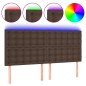 vidaXL Testiera a LED Marrone 180x5x118/128 cm in Similpelle vidaXL Testiera a LED Marrone 180x5x118/128 cm in Similpelle