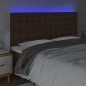 vidaXL Testiera a LED Marrone 180x5x118/128 cm in Similpelle vidaXL Testiera a LED Marrone 180x5x118/128 cm in Similpelle