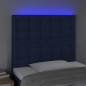 vidaXL Testiera a LED Blu 80x5x118/128 cm in Tessuto