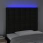vidaXL Testiera a LED Nera 100x5x118/128 cm in Tessuto