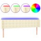 vidaXL Testiera a LED Crema 203x16x78/88 cm in Similpelle vidaXL Testiera a LED Crema 203x16x78/88 cm in Similpelle