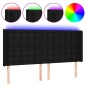 vidaXL Testiera a LED Nera 163x16x118/128 cm in Tessuto vidaXL Testiera a LED Nera 163x16x118/128 cm in Tessuto
