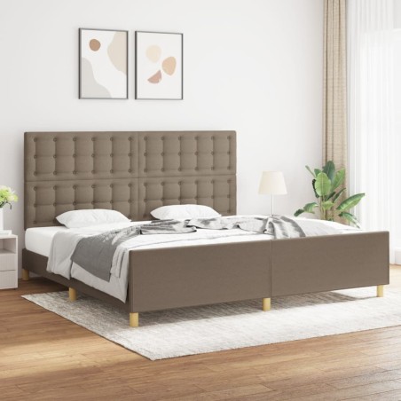 vidaXL Giroletto con Testiera Grigio Tortora 200x200 cm in Tessuto