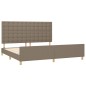 vidaXL Giroletto con Testiera Grigio Tortora 200x200 cm in Tessuto vidaXL Giroletto con Testiera Grigio Tortora 200x200 cm in Tessuto