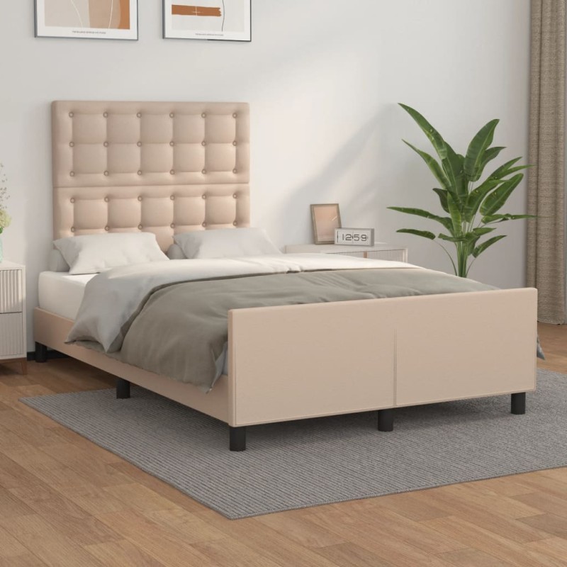 vidaXL Giroletto con Testiera Cappuccino 120x200 cm in Similpelle vidaXL Giroletto con Testiera Cappuccino 120x200 cm in Similpelle