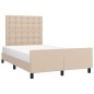 vidaXL Giroletto con Testiera Cappuccino 120x200 cm in Similpelle vidaXL Giroletto con Testiera Cappuccino 120x200 cm in Similpelle
