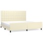 vidaXL Giroletto con Testiera Crema 200x200 cm in Similpelle vidaXL Giroletto con Testiera Crema 200x200 cm in Similpelle