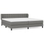 vidaXL Giroletto a Molle con Materasso Grigio Scuro 200x200 cm Tessuto