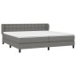 vidaXL Giroletto a Molle con Materasso Grigio Scuro 200x200 cm Tessuto
