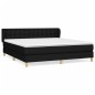 vidaXL Giroletto a Molle con Materasso Nero 160x200 cm in Tessuto
