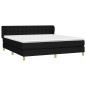 vidaXL Giroletto a Molle con Materasso Nero 160x200 cm in Tessuto