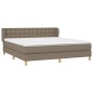 vidaXL Giroletto a Molle con Materasso Tortora 160x200 cm in Tessuto