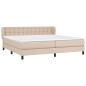 vidaXL Giroletto a Molle con Materasso Cappuccino 200x200cm Similpelle