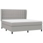 vidaXL Giroletto a Molle con Materasso Grigio Chiaro160x200 cm Tessuto