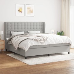 vidaXL Giroletto a Molle con Materasso Grigio Chiaro 200x200cm Tessuto