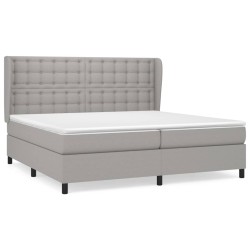 vidaXL Giroletto a Molle con Materasso Grigio Chiaro 200x200cm Tessuto