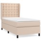 vidaXL Giroletto a Molle con Materasso Cappuccino 90x200 cm Similpelle