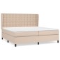 vidaXL Giroletto a Molle con Materasso Cappuccino 200x200cm Similpelle