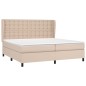 vidaXL Giroletto a Molle con Materasso Cappuccino 200x200cm Similpelle