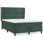 vidaXL Giroletto a Molle con Materasso Verde Scuro 140x190 cm Velluto