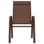 Sedie da Giardino Impilabili 6 pz in Tessuto Textilene Marrone Sedie da Giardino Impilabili 6 pz in Tessuto Textilene Marrone